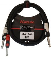 Cable KIRLIN tipo Y de Plug1/4 estéreo a 2 Plug 1/4 mono